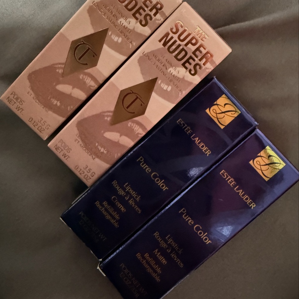 Charlotte Tilbury and Estée Lauder Lipstick Set all 4 lipsticks for $50